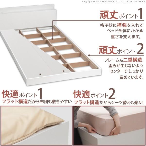 ベッド 布団 敷布団でも使えるフラットローベッド 〔カルバンフラット〕 ダブルサイズ+国産3層敷布団セット セット |  | 02