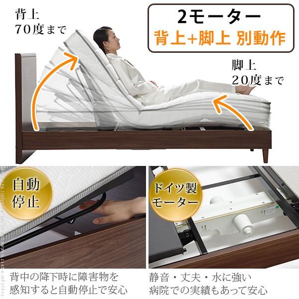 電動ベッド 2モーター 電動リクライニングベッド 〔グリフィン〕 セミダブルサイズ 2モーター 両面タイプマットレスセット セミダブル | フランスベッド | 02