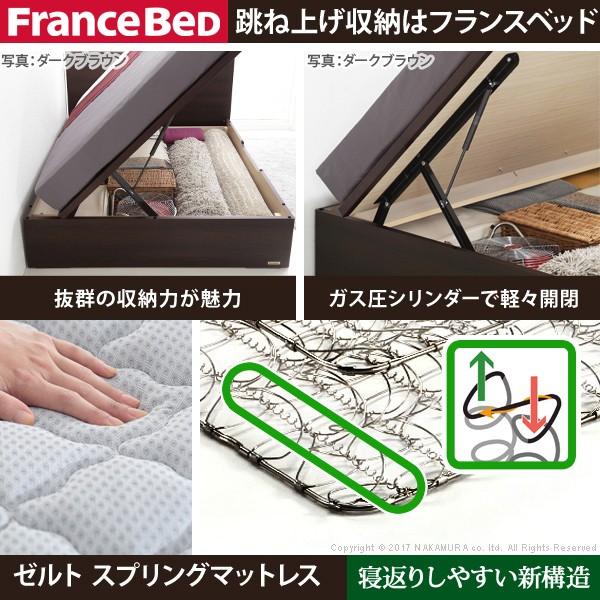 フランスベッド ベッド セミダブル マットレス付き 収納 跳ね上げ 横開き  日本製 ゼルト スプリングマットレス グリフィン | フランスベッド | 01