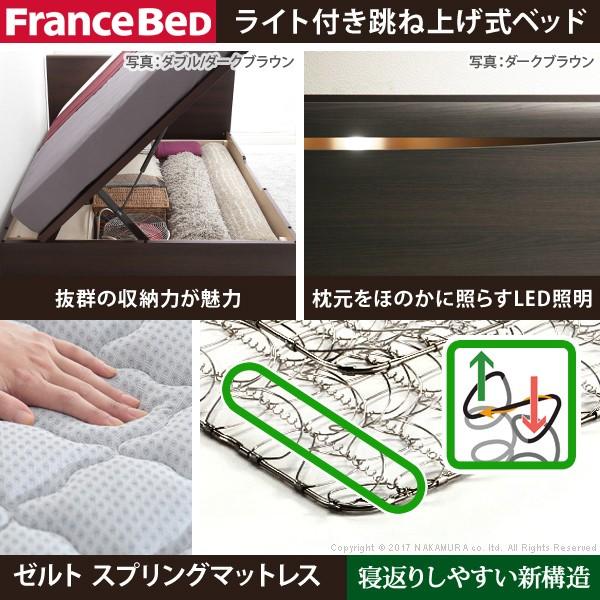 フランスベッド ベッド シングル マットレス付き 収納 跳ね上げ 横開き コンセント  日本製 ゼルト スプリングマットレス グラディス | フランスベッド | 01