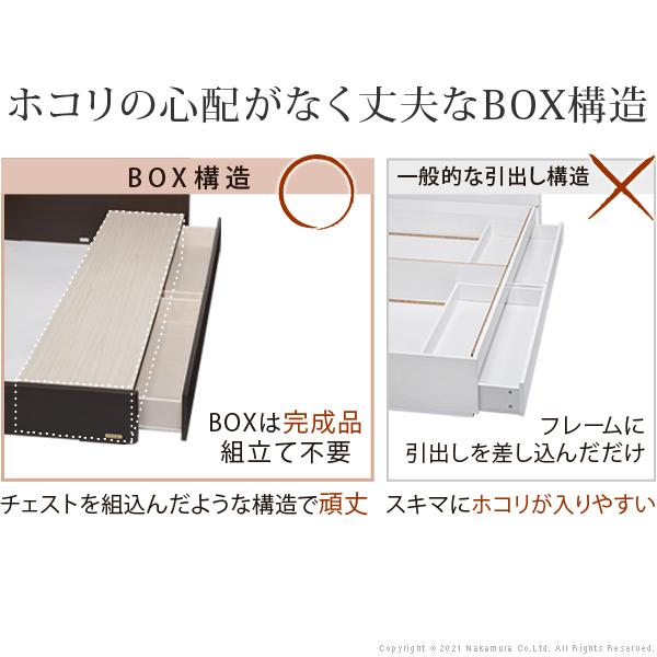 フランスベッド フラットヘッドボードベッド -グリフィン- 深型引出しタイプ シングル ツインサポートスプリングマットレスセット | フランスベッド | 03