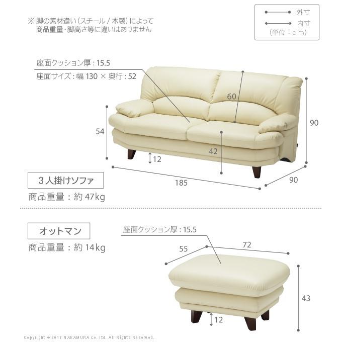 ソファ セット イージーポップ ハイバックソファ 〔カラー〕 3人掛け+オットマン 合皮 組立設置サービス付 |  | 02