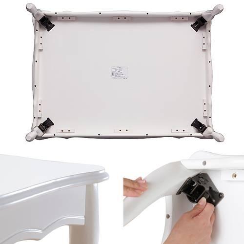 テーブル ローテーブル 折れ脚式猫脚テーブル 〔リサナ〕105×75cm 折りたたみ 折り畳み センターテーブル 猫足 ホワイト 白 座卓 |  | 02