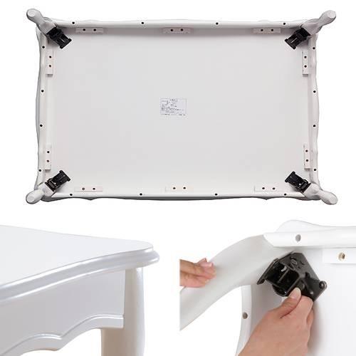 テーブル ローテーブル 折れ脚式猫脚テーブル〔リサナ〕120×75cm 折りたたみ 折り畳み 猫足 ホワイト 白 座卓 |  | 02