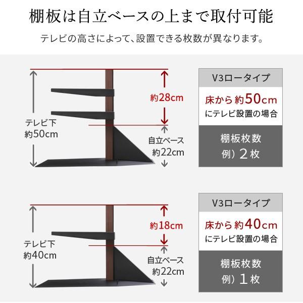 WALLインテリアテレビスタンドV3ハイタイプ専用 コーナー兼用自立ベース 幅76cm テレビスタンド  自立 コーナー パーツ WALLオプション EQUALS イコールズ | EQUALS | 10