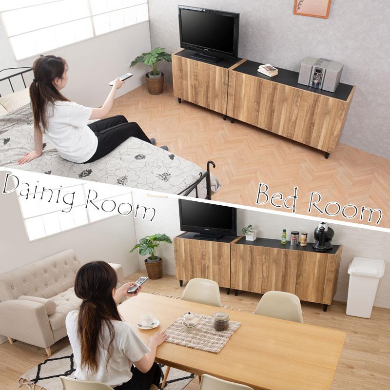 リビングキャビネット 幅80 日本製 完成品 サイドラック サイドボード キャビネット ナチュラル 木製 北欧 ヴィンテージ モダン 収納棚 リビング おしゃれ 扉付 | ブランド登録なし | 10