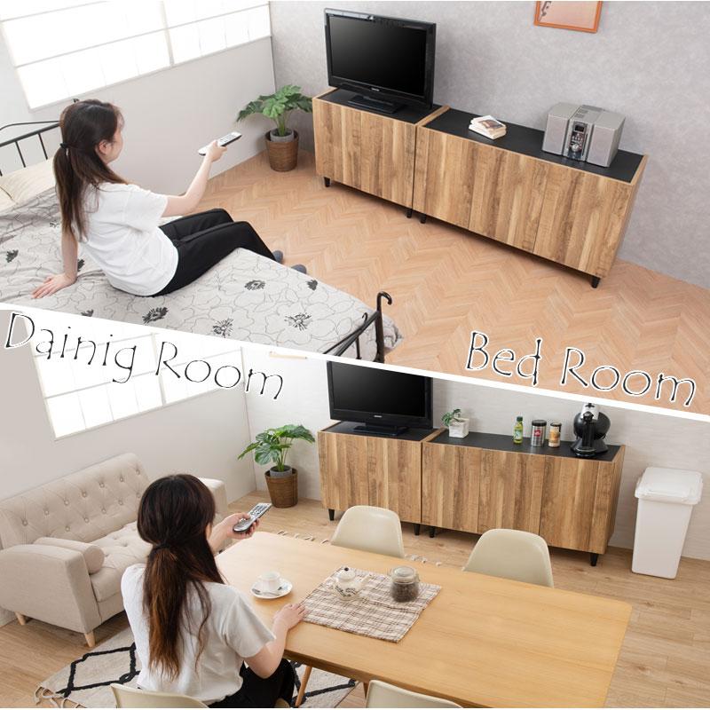 リビングキャビネット 幅118 日本製 完成品 サイドラック サイドボード キャビネット ナチュラル 木製 北欧 ヴィンテージ モダン リビング おしゃれ 扉付き | ブランド登録なし | 09