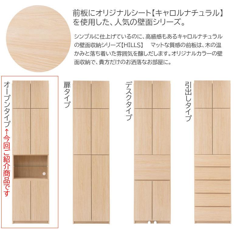 Hills 薄型壁面収納 オープンガラス棚タイプ マリンナチュラル色 |  | 02