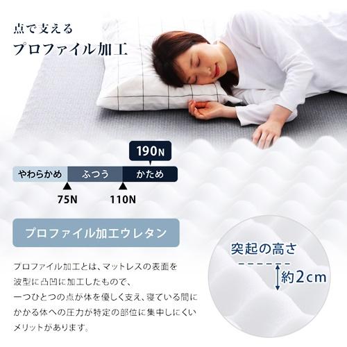 高反発プロファイルウレタンマットレス セミダブルサイズ 洗えるカバー マットレストッパー 敷布団 高反発 厚さ10cm 高反発ウレタン トッパー 体分散性 硬め |  | 02