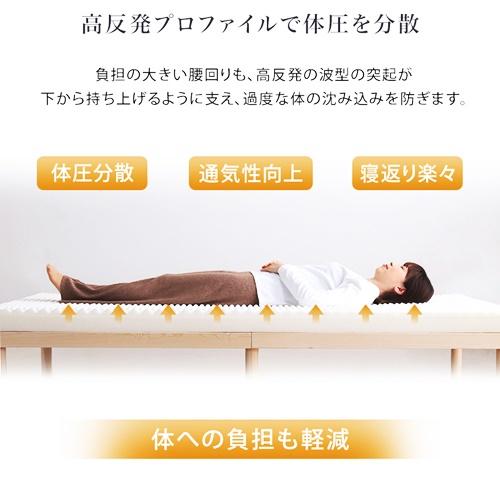 高反発プロファイルウレタンマットレス セミダブルサイズ 洗えるカバー マットレストッパー 敷布団 高反発 厚さ10cm 高反発ウレタン トッパー 体分散性 硬め |  | 03