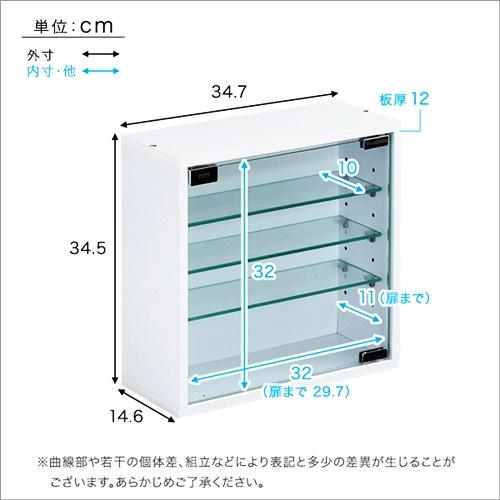 コレクションキューブラック　浅型タイプ ガラス扉 コレクションケース ブラック ホワイト ディスプレイケース ディスプレイラック 飾り棚 おしゃれ 見せる収納 |  | 01