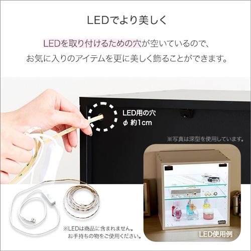 コレクションキューブラック　浅型タイプ ガラス扉 コレクションケース ブラック ホワイト ディスプレイケース ディスプレイラック 飾り棚 おしゃれ 見せる収納 |  | 07