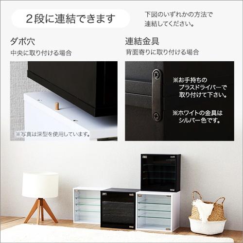 コレクションキューブラック　浅型タイプ ガラス扉 コレクションケース ブラック ホワイト ディスプレイケース ディスプレイラック 飾り棚 おしゃれ 見せる収納 |  | 08
