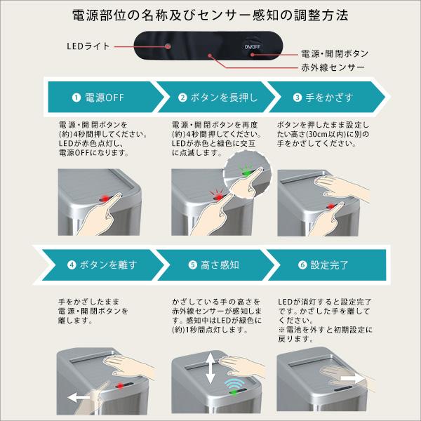 シャッター式50L自動開閉ゴミ箱 ROCO センサー 50リットル おしゃれ キッチン シンプル リビング ダストボックス 大容量 |  | 05