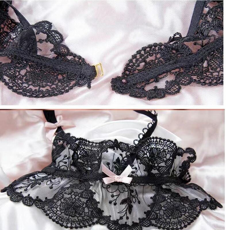 スケスケ ガーターリング付 ブラとショーツセット セクシーランジェリー 下着 透け透け エロ 過激 大人 女性 レディース セクシー【3740】 |  | 09