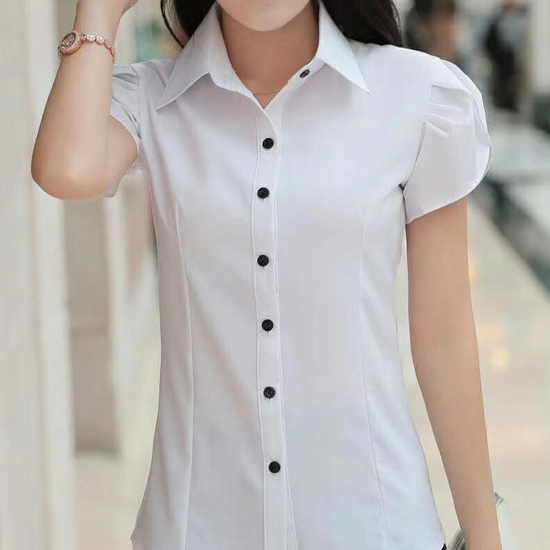 黒ボタン 半袖 ワイシャツ オフィスレディ ol通勤 エロ 過激 大人 女性 レディース セクシー 【5005】 |  | 02