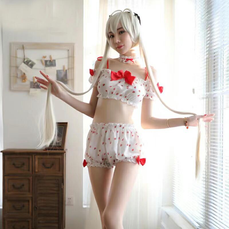 苺柄 トップとパンツセット セクシーランジェリー セクシー女性下着 透け透け 過激 大人 女性 レディース エロい服 コスプレ セクシー【8893】 |  | 02