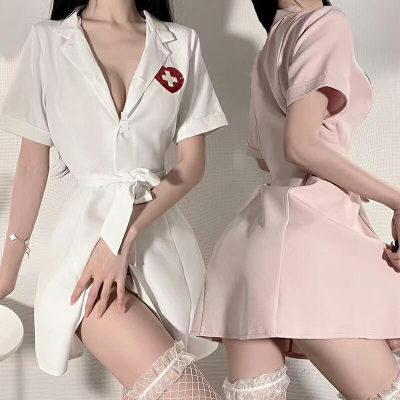 前開きボタン ナース服 コスプレ衣装 ハロウィン 過激 大人 女性 レディース エロい服 コスプレ セクシー【5217/2】 | 