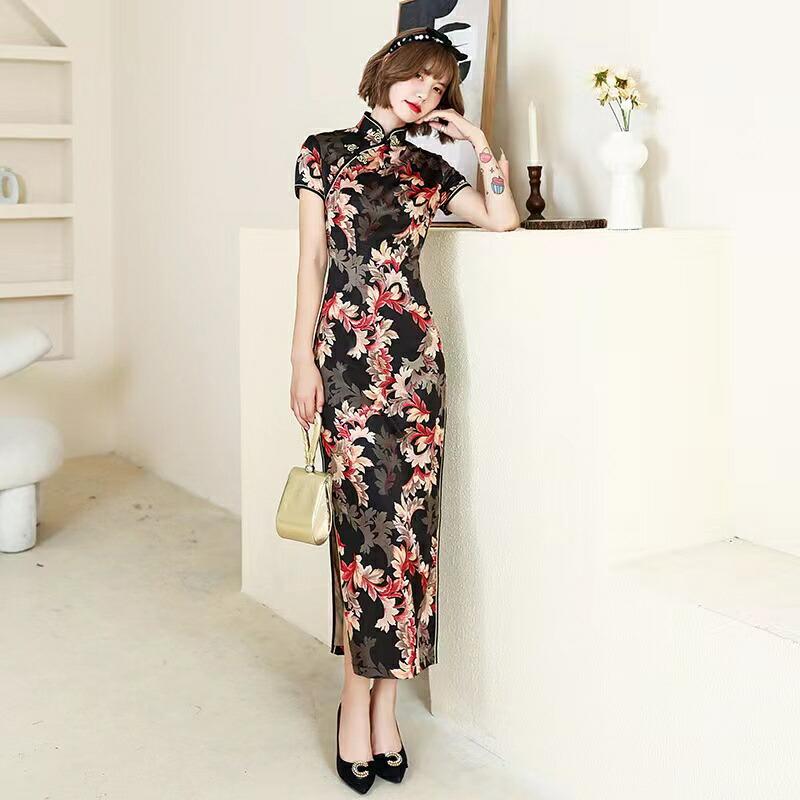 半袖 ロング丈 チャイナドレス コスプレ衣装 女性 チャイナ服 セクシー コスチューム 仮装 レディース かわいい 可愛い【3243】 |  | 01