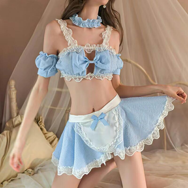 チェック柄 ミニスカ メイド服 セクシーコスプレ衣装 エロ 過激 大人 女性 レディース セクシー【5491】 |  | 06