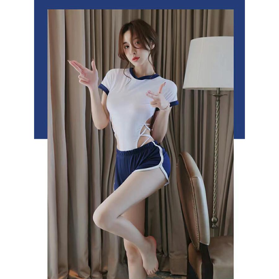 パンツセット スクール水着風 レオタード コスプレ衣装 ランジェリー エロ 過激 大人 女性 レディース セクシー【7377】 |  | 05