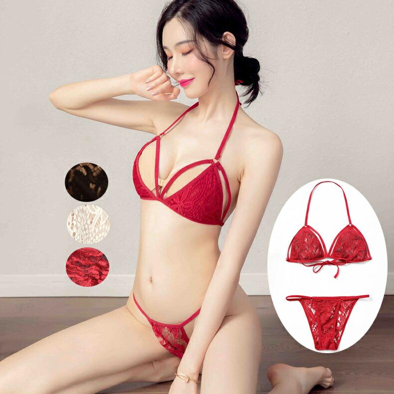 ブラとショーツセット ランジェリー 下着 透け透け エロ 過激 大人 女性 レディース セクシー【3746】 | 