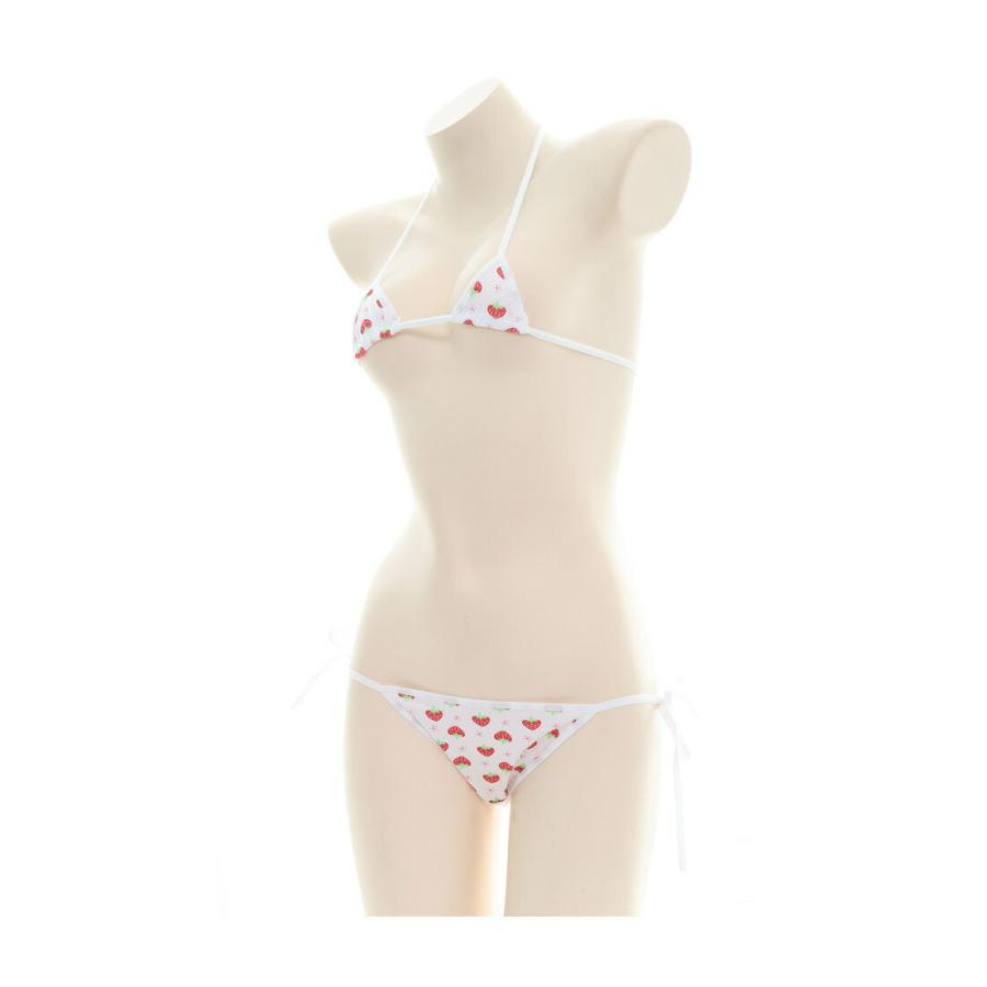 苺柄 スクール水着風 極小水着 ブラセット コスプレ衣装 ランジェリー エロ 過激 大人 女性 レディース セクシー【7366】 |  | 01