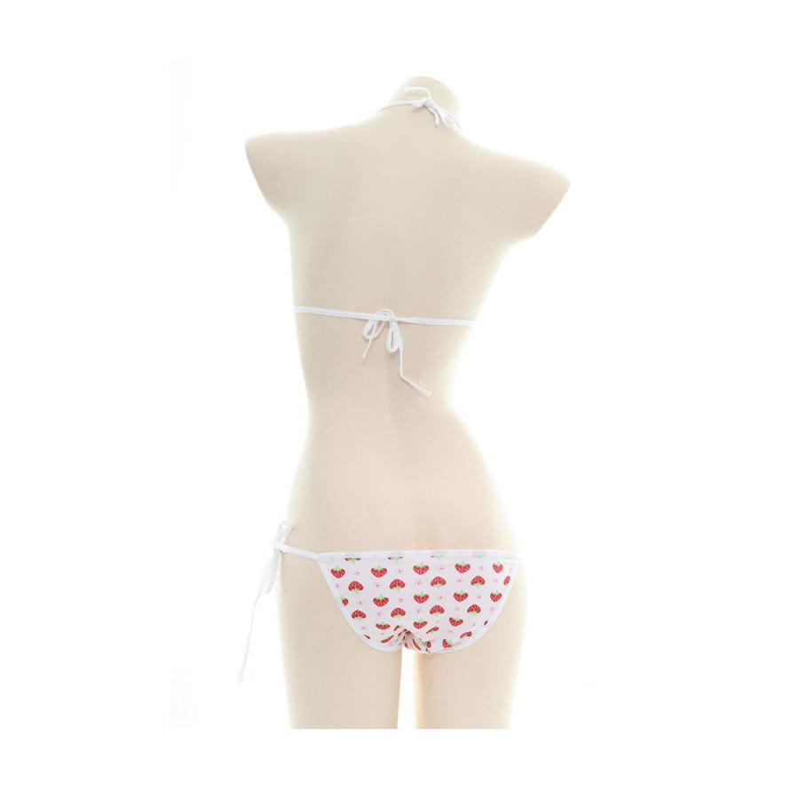 苺柄 スクール水着風 極小水着 ブラセット コスプレ衣装 ランジェリー エロ 過激 大人 女性 レディース セクシー【7366】 |  | 02