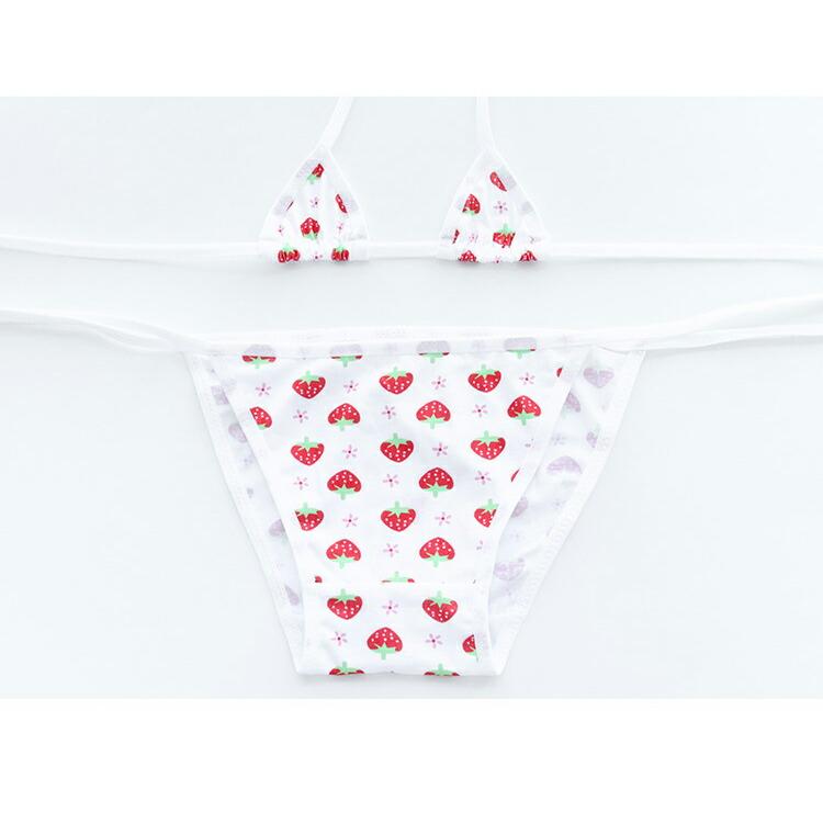 苺柄 スクール水着風 極小水着 ブラセット コスプレ衣装 ランジェリー エロ 過激 大人 女性 レディース セクシー【7366】 |  | 03