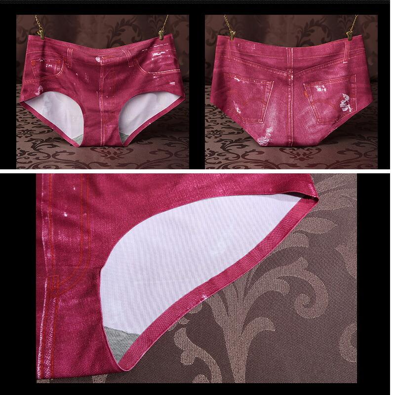 デニム プリント シームレス ショーツ ボクサー 婦人下着 パンツ エロ 過激 大人 女性 レディース セクシー【7296】 |  | 09