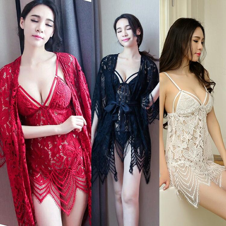 ガウン付き ベビードール＆ショーツ キャミソール セクシー女性下着 ランジェリー 過激 透け透け 大人 女性 レディース エロい服 コスプレ セクシー【8800】 | 
