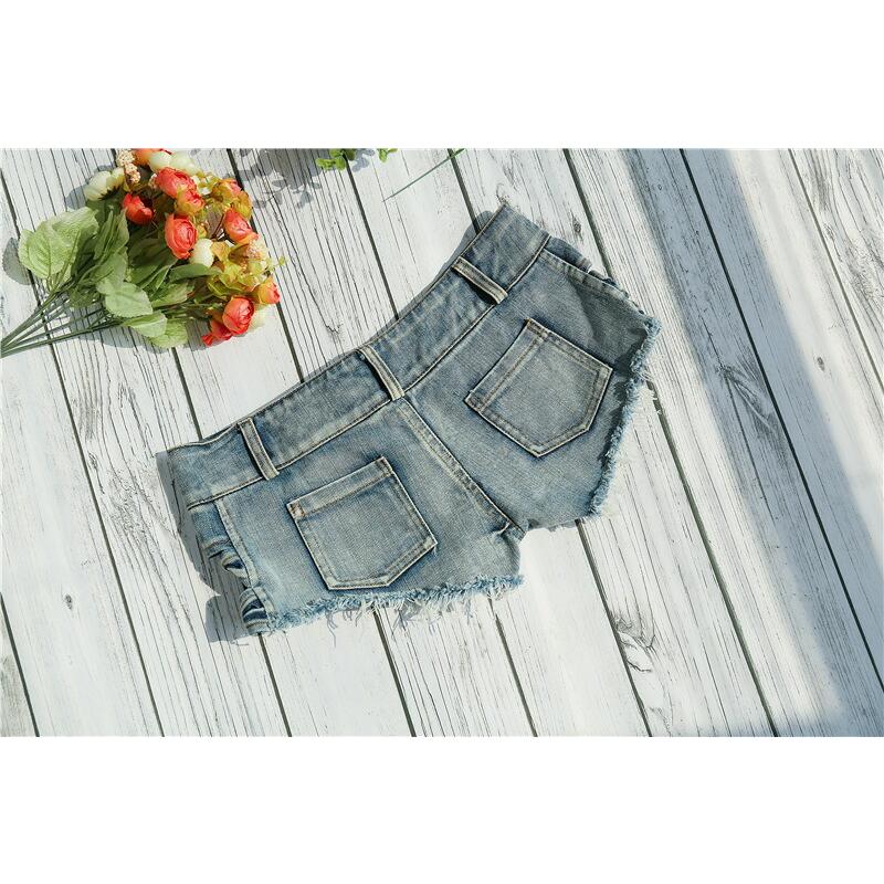 サイドリボン デニムパンツ ハーフ 短パン スーパー極浅 ショーパン かわいい おしゃれ 美脚 女性【2694】 |  | 04