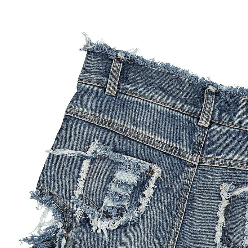 デニムショートパンツ ハーフ 短パン スーパー極浅 ショーパン かわいい おしゃれ 美脚 女性【2699】 |  | 07