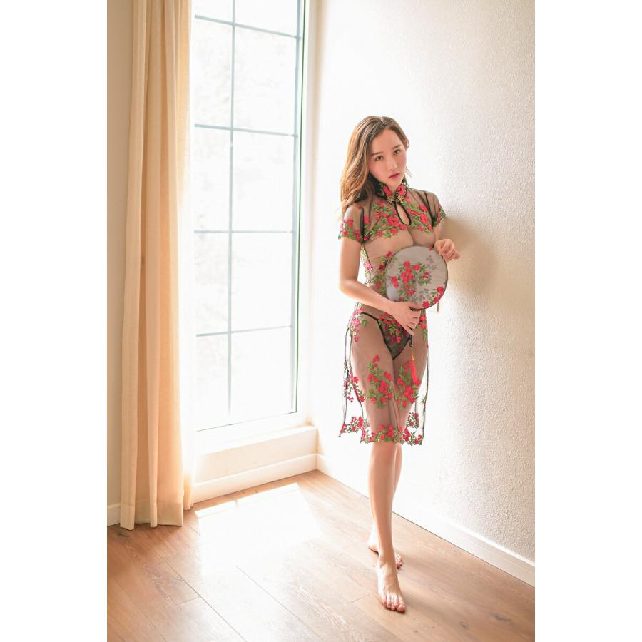 チャイナドレス風 ベビードール＆Tバックセット セクシー女性下着 ランジェリー 過激 透け透け 大人 女性 レディース エロい服 コスプレ セクシー 【8915】 |  | 01