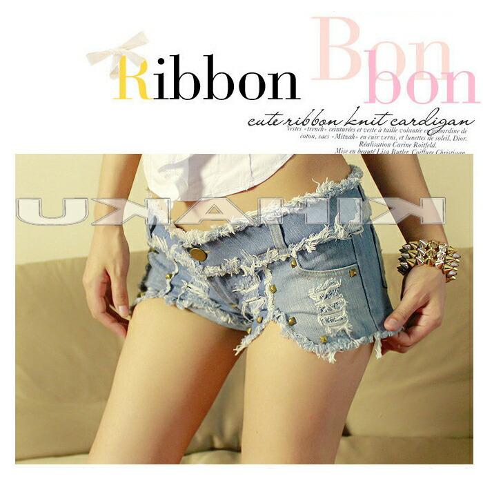 デニムショートパンツ ハーフ 短パン スーパー極浅 ショーパン かわいい おしゃれ 美脚 女性【2614】 | 