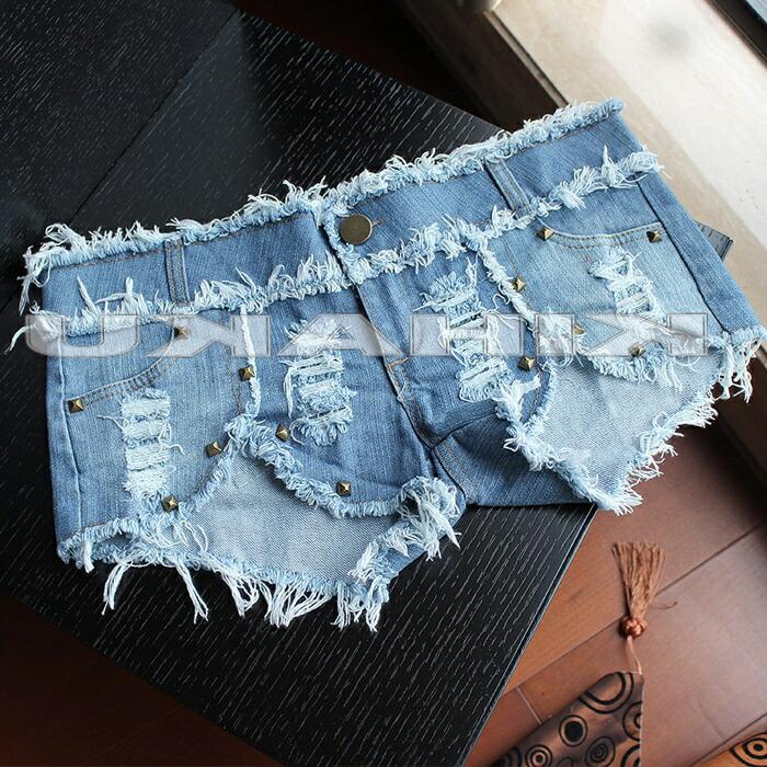 デニムショートパンツ ハーフ 短パン スーパー極浅 ショーパン かわいい おしゃれ 美脚 女性【2614】 |  | 02