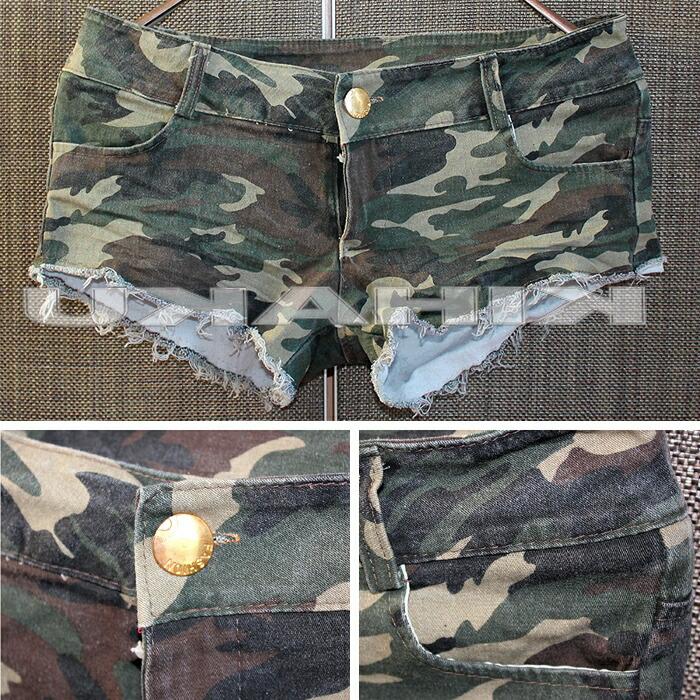 迷彩柄 デニムショートパンツ ハーフ 短パン スーパー極浅 ショーパン かわいい おしゃれ 美脚 女性【2603】 |  | 02