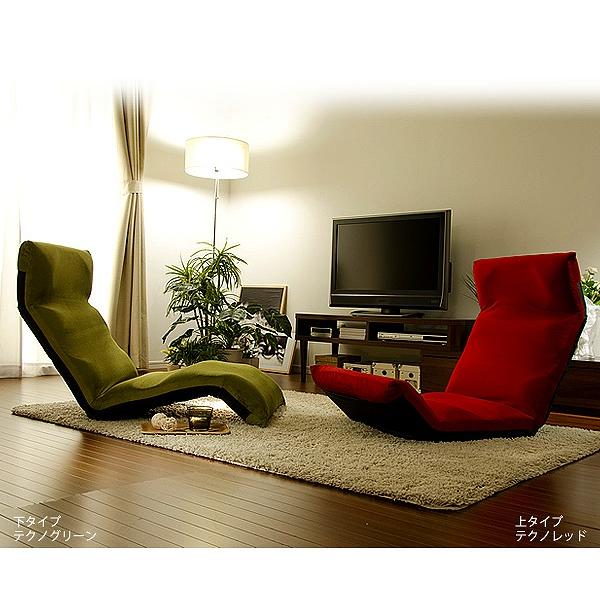 日本製 座椅子 ハイバック デザイナーズ リクライニング座椅子 折りたたみ コンパクト 折り畳み 1人掛け 下タイプ 布製 リクライニングチェア 座いす 座イス | ブランド登録なし | 19