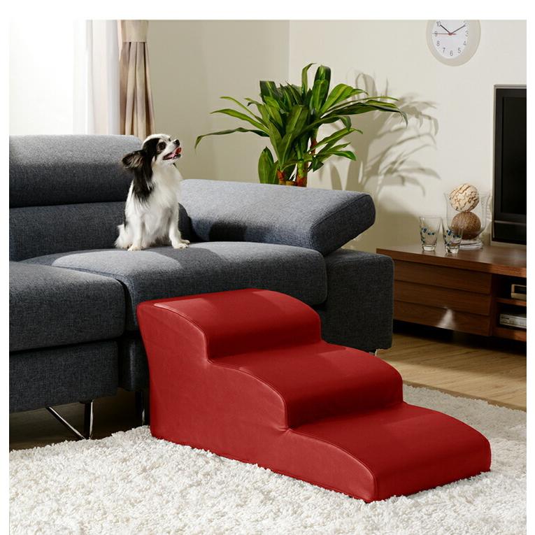 日本製 ドッグステップ 3段 チワワモデル ペットステップ ステップ 階段 ペット用階段 犬用階段 踏み台 PVCレザー おしゃれ わんちゃん |  | 05