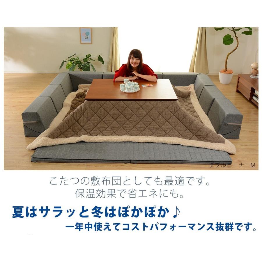 ダブルコーナーラグマット Mサイズ 190×190cm プレイマット 正方形 カバーリング 洗える クッションマット 極厚 30mm オールシーズン キッズ アメカジ |  | 05