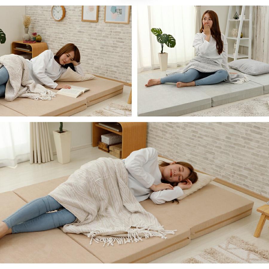 マットレス セミダブル 日本製 折りたたみ 3つ折りマット ウレタン 無地 コンパクト おしゃれ 薄型 ベッドマット 体圧分散 来客用 仮眠室 |  | 02