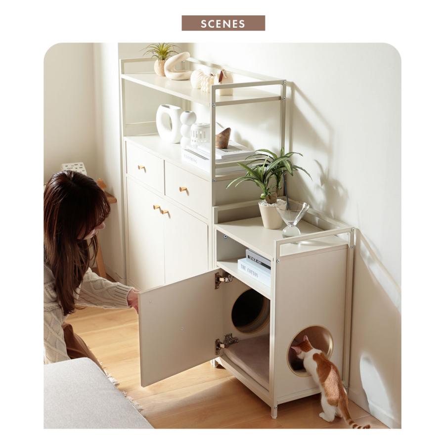 キャットウォーク Wサイズ キャビネット コンソール サイドラック おしゃれ 北欧 カントリー 木製 リビング収納 ネコ 猫 シンプル スタンダード ベーシック コン | ブランド登録なし | 11