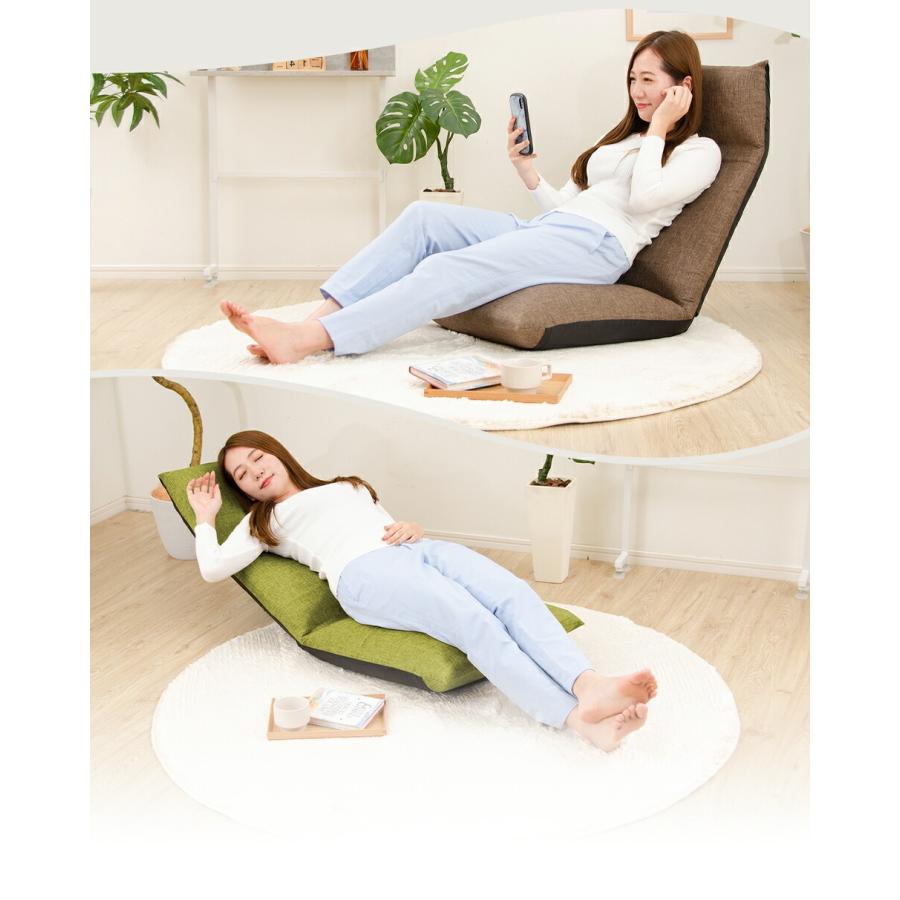 座椅子 ポケットコイル 日本製 一人掛け 折り畳み ヘッドレスト リクライニング グリーン グレー ブルー ブラウン レッド ベージュ デニム おしゃれ カジュアル | ブランド登録なし | 02