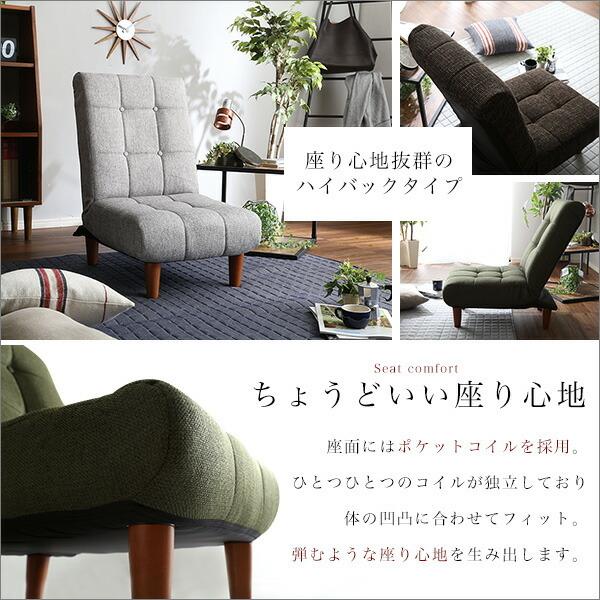 脚付きボリュームフロアソファ 1人掛け ハイバック、ポケットコイル、14段階リクライニング 1P Quario-クアリオ- |  | 03