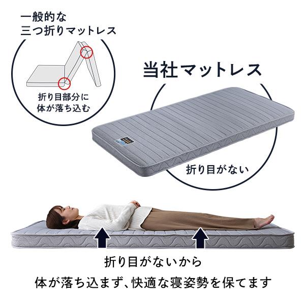 たためるスプリングマットレス シングルサイズ 日本製 フランスベッド 両面仕様 グレー 防ダニ 抗菌 防臭 国産 高密度連続スプリング 三つ折り コンパクト 通気 |  | 04
