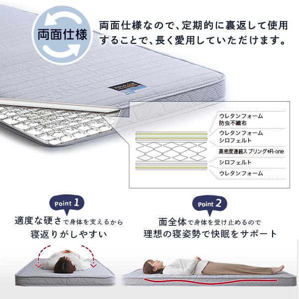 たためるスプリングマットレス シングルサイズ 日本製 フランスベッド 両面仕様 グレー 防ダニ 抗菌 防臭 国産 高密度連続スプリング 三つ折り コンパクト 通気 |  | 06