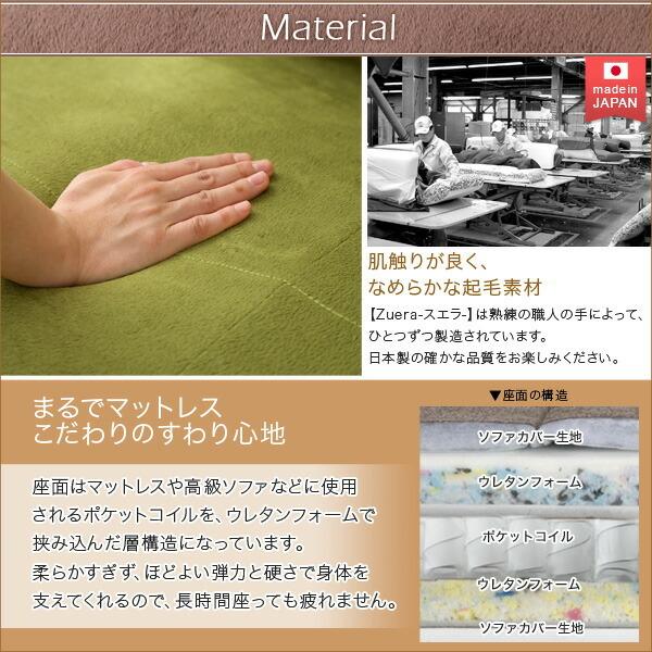 コンパクトカウチソファ【Zuera-スエラ-】(ポケットコイル　リクライニング　起毛タイプ　日本製) |  | 05