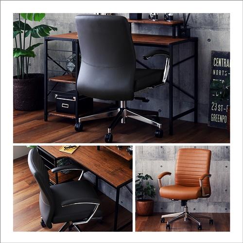 デスクチェア レザー調 ヴィンテージ パソコンチェア キャスター付き ロッキング 高さ調整 高さ調節 グレー キャメル 合皮 合成皮革 アームチェア 肘掛 肘付き |  | 11