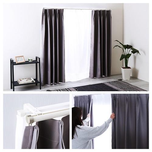 カーテンレール　ダブルタイプ　1.6〜3m(伸縮) 日本製 国産 おしゃれ ブラウン ホワイト インテリア 静音 木目 |  | 11