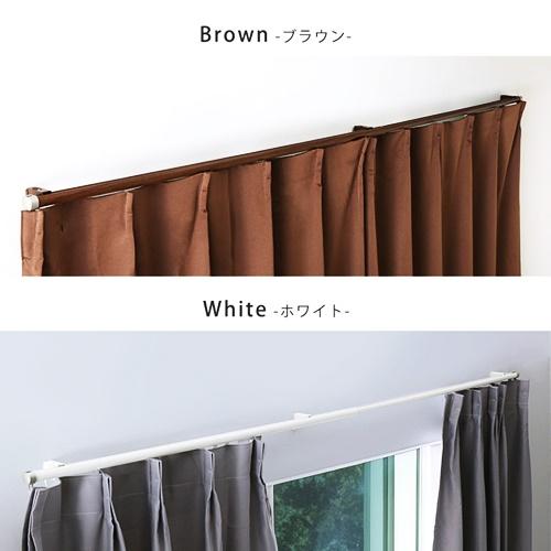 カーテンレール　シングルタイプ　1.1〜2m(伸縮) 日本製 国産 おしゃれ ブラウン ホワイト インテリア 静音 木目 |  | 02